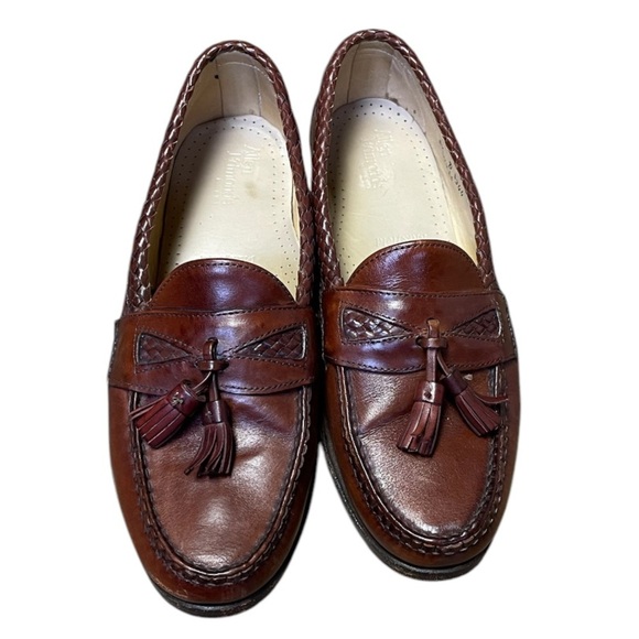 Allen Edmonds Maxfield Tassel Loafers Men's 8.5 D Brown Leather Slip On Shoes - Picture 2 of 13